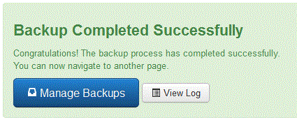 backup completed successfully